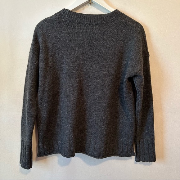 Madewell Starry Night Charcoal Grey Merino Wool Pullover Sweater Small - Picture 3 of 11